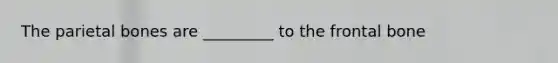 The parietal bones are _________ to the frontal bone