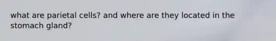 what are parietal cells? and where are they located in the stomach gland?