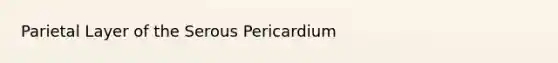 Parietal Layer of the Serous Pericardium