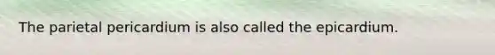 The parietal pericardium is also called the epicardium.