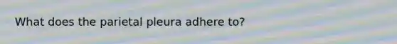 What does the parietal pleura adhere to?