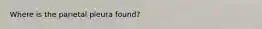 Where is the parietal pleura found?