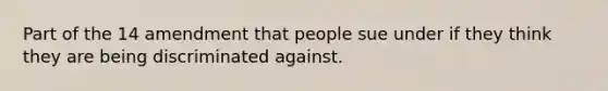 Part of the 14 amendment that people sue under if they think they are being discriminated against.