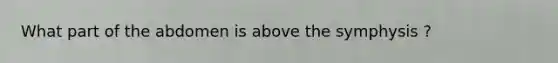 What part of the abdomen is above the symphysis ?