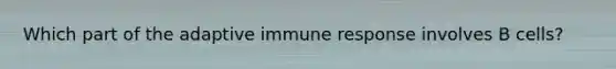 Which part of the adaptive immune response involves B cells?