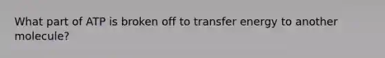 What part of ATP is broken off to transfer energy to another molecule?