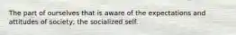 The part of ourselves that is aware of the expectations and attitudes of society; the socialized self.