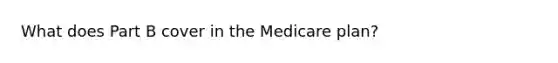 What does Part B cover in the Medicare plan?