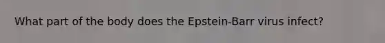 What part of the body does the Epstein-Barr virus infect?