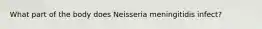 What part of the body does Neisseria meningitidis infect?