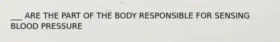 ___ ARE THE PART OF THE BODY RESPONSIBLE FOR SENSING BLOOD PRESSURE