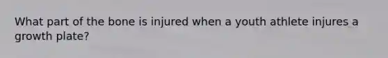 What part of the bone is injured when a youth athlete injures a growth plate?
