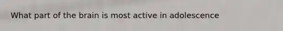 What part of the brain is most active in adolescence