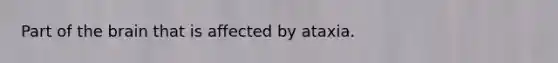 Part of the brain that is affected by ataxia.