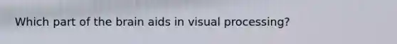 Which part of the brain aids in visual processing?