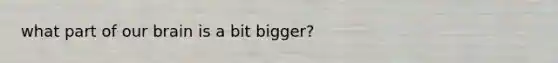 what part of our brain is a bit bigger?