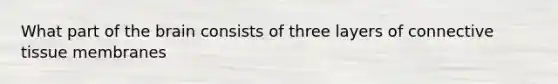 What part of the brain consists of three layers of connective tissue membranes