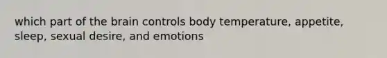 which part of the brain controls body temperature, appetite, sleep, sexual desire, and emotions