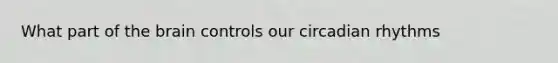What part of the brain controls our circadian rhythms