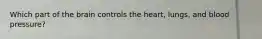 Which part of the brain controls the heart, lungs, and blood pressure?