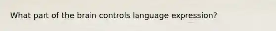 What part of the brain controls language expression?