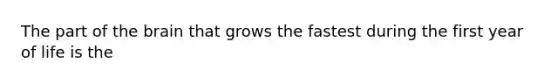 The part of the brain that grows the fastest during the first year of life is the