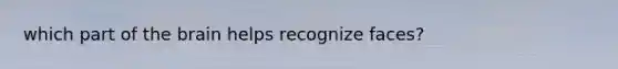 which part of the brain helps recognize faces?