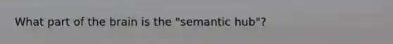 What part of the brain is the "semantic hub"?