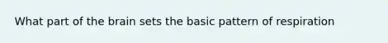 What part of the brain sets the basic pattern of respiration