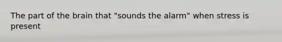 The part of the brain that "sounds the alarm" when stress is present