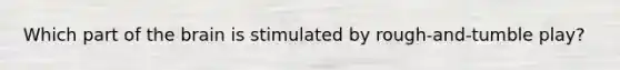 Which part of the brain is stimulated by rough-and-tumble play?