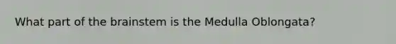 What part of <a href='https://www.questionai.com/knowledge/kLMtJeqKp6-the-brain' class='anchor-knowledge'>the brain</a>stem is the Medulla Oblongata?