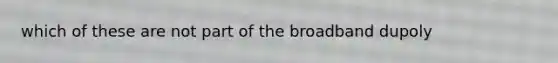 which of these are not part of the broadband dupoly