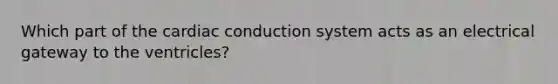 Which part of the cardiac conduction system acts as an electrical gateway to the ventricles?