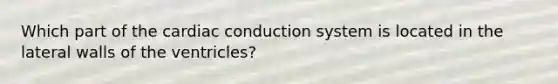 Which part of the cardiac conduction system is located in the lateral walls of the ventricles?