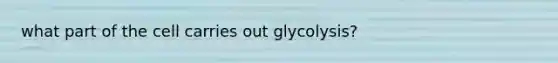 what part of the cell carries out glycolysis?