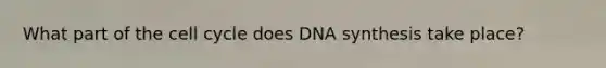 What part of the cell cycle does DNA synthesis take place?