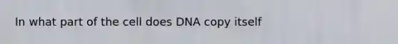 In what part of the cell does DNA copy itself