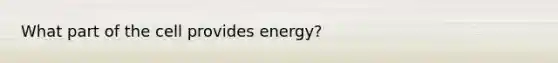 What part of the cell provides energy?