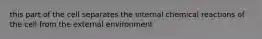 this part of the cell separates the internal chemical reactions of the cell from the external environment