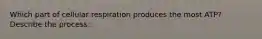 Which part of cellular respiration produces the most ATP? Describe the process :