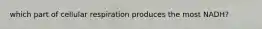 which part of cellular respiration produces the most NADH?