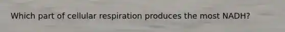 Which part of cellular respiration produces the most NADH?