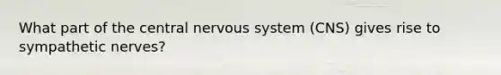 What part of the central nervous system (CNS) gives rise to sympathetic nerves?