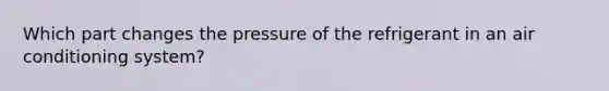 Which part changes the pressure of the refrigerant in an air conditioning system?