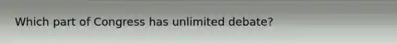 Which part of Congress has unlimited debate?