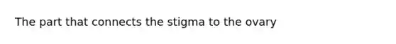 The part that connects the stigma to the ovary