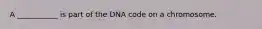 A ___________ is part of the DNA code on a chromosome.