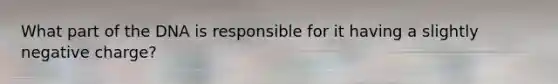 What part of the DNA is responsible for it having a slightly negative charge?