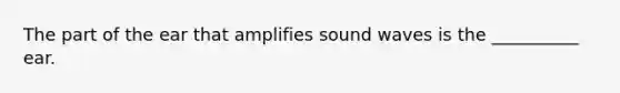 The part of the ear that amplifies sound waves is the __________ ear.